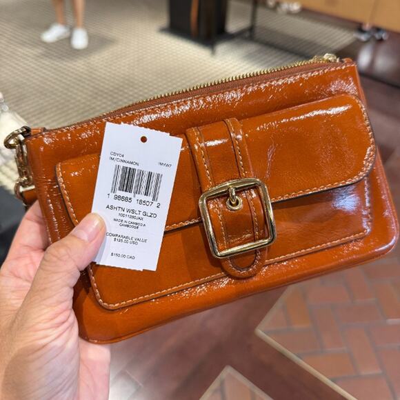 Coach Ashton Wristlet CDY04 glazed leather/Im/Cinnamon